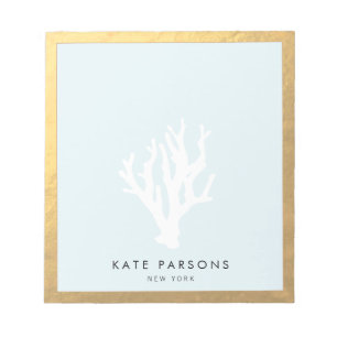 Elegant Pastel Blue Coral Notepad