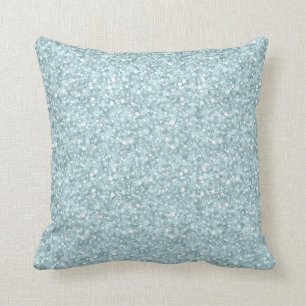 Elegant Pastel Blue Glitter & Sparkles Cushion