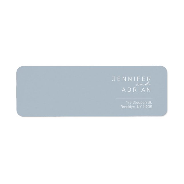 Elegant Pastel Blue Minimal ﻿Modern Return Address (Front)