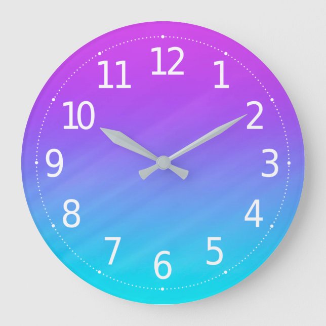 Elegant Pastel Blue & Purple Shades | Wall Clock (Front)