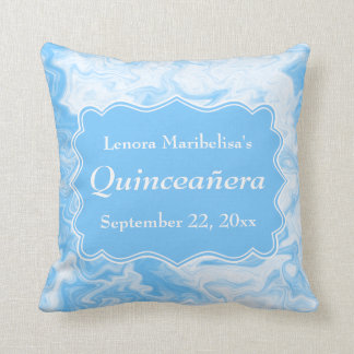 Elegant Pastel Blue Quinceanera Cushion