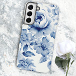 Elegant Pastel Blue Watercolor Roses Samsung Galaxy Case<br><div class="desc">Lush watercolor dusty blue and off-white roses,  blossoms and foliage on antique white background.</div>