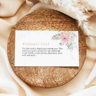 Elegant Pastel Blush Floral Custom Enclosure Card