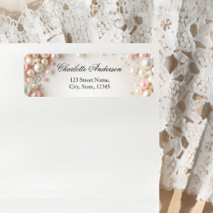 Elegant Pastel Blush Pearls Bridal Shower Return