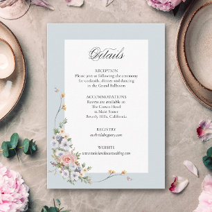 Elegant Pastel Boho Floral Calligraphy Enclosure Card