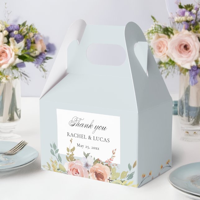 Elegant Pastel Boho Floral Calligraphy Favour Box (Creator Uploaded)