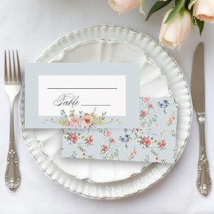 Elegant Pastel Boho Floral Calligraphy Place Card