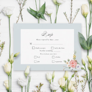 Elegant Pastel Boho Floral Calligraphy RSVP Card
