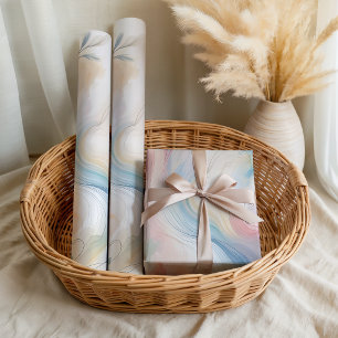 Elegant Pastel Botanical Watercolor Wrapping Paper