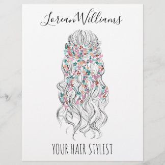 Elegant Pastel Bride Wavy Hair Styling Floral Flyer