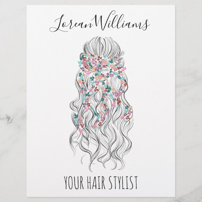 Elegant Pastel Bride Wavy Hair Styling Floral  Flyer (Front)