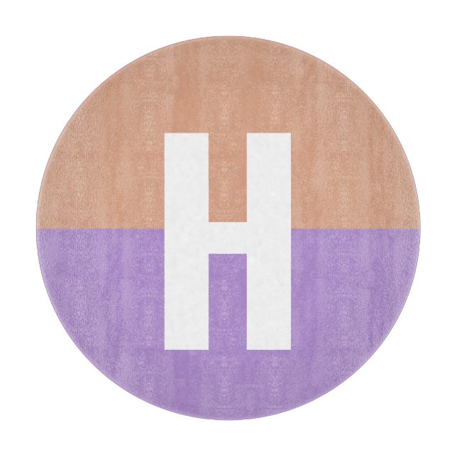 Elegant Pastel Colorblock Monogram Initial Letter Cutting Board (Front)