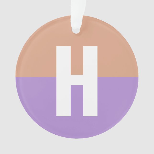Elegant Pastel Colorblock Monogram Initial Letter Ornament (Front)