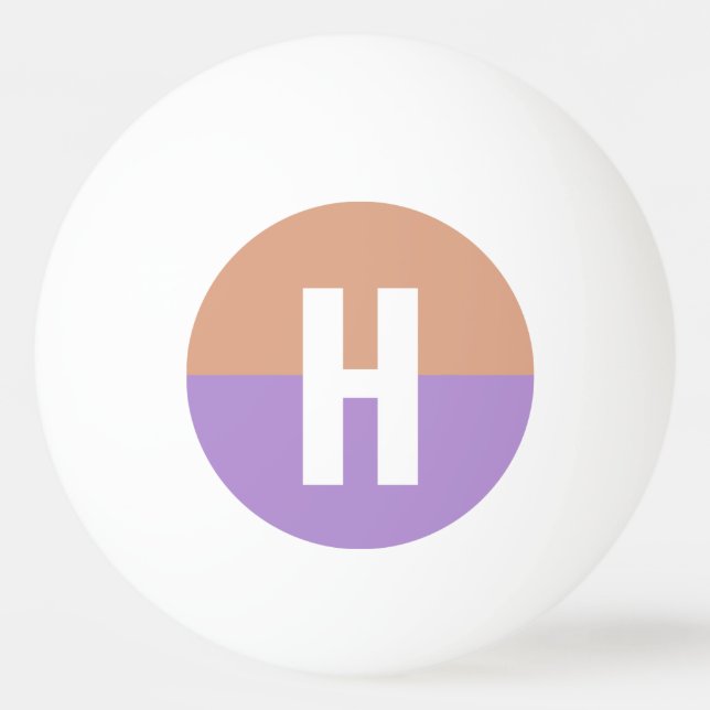 Elegant Pastel Colorblock Monogram Initial Letter Ping Pong Ball (Front)