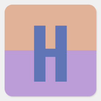 Elegant Pastel Colorblock Monogram Initial Letter Square Sticker