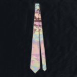 elegant pastel colour block rose gold geometric tie<br><div class="desc">Elegant and fresh colour block pattern featuring purple,  blue,  yellow,  pink and peach colour on a faux rose gold background.</div>