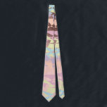 elegant pastel colour block rose gold geometric tie<br><div class="desc">Elegant and fresh colour block pattern featuring purple, blue, yellow, pink and peach colour on a faux rose gold background.</div>