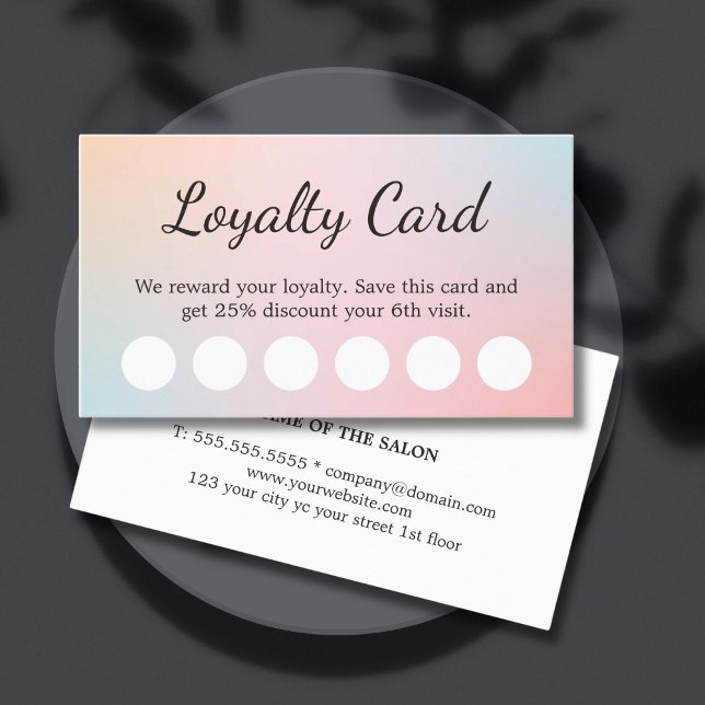 Elegant Pastel Colours Gradient Salon Loyalty Card (Creator Uploaded)
