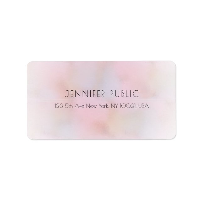 Elegant Pastel Colours Modern Minimalist Template Label (Front)