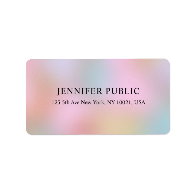 Elegant Pastel Colours Modern Template Address Label (Front)