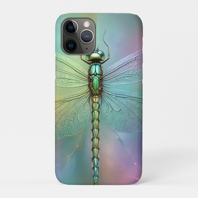 Elegant Pastel Dragonfly Fractal Art, Case-Mate iPhone Case (Back)