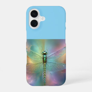 Elegant Pastel Dragonfly Fractal Art, iPhone 16 Case