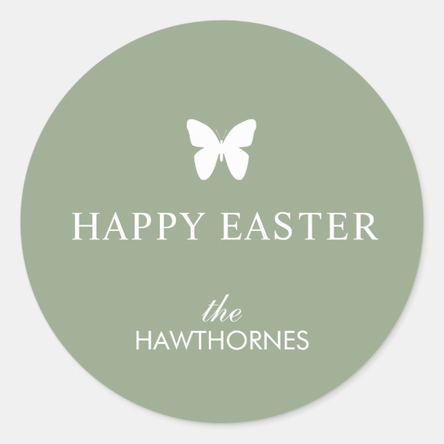 Elegant Pastel Easter Cross Classic Round Sticker (Front)