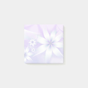 Elegant Pastel Floral Abstract   White Purple Post-it Notes
