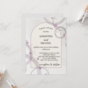 Elegant Pastel Floral Arch Wedding Invitation