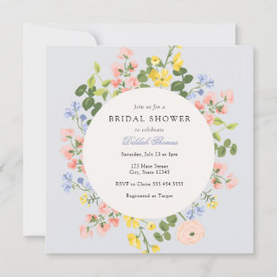 Elegant Pastel Floral Bridal Shower Invitation