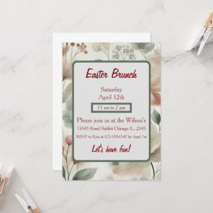 Elegant Pastel Floral Easter Brunch Invitation