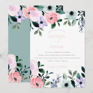 Elegant Pastel Floral Garden Wedding Invitation