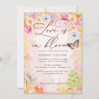 Elegant Pastel Floral Love in Bloom Bridal Shower Invitation