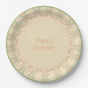 Elegant Pastel Floral Paper Plate