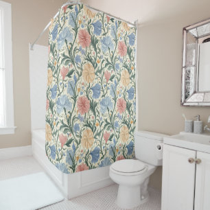Elegant Pastel Floral Pattern Shower Curtain