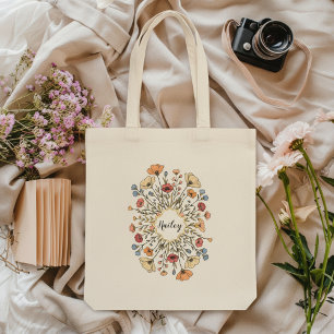 Elegant Pastel Floral Personalized Tote Bag