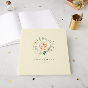 Elegant Pastel Floral Rose Illustration Guest Book