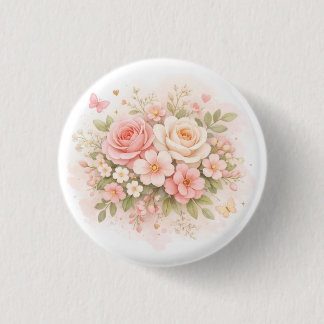 Elegant Pastel Floral Tote Bag 3 Cm Round Badge