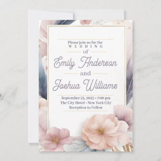 Elegant Pastel Floral Wedding Invitation