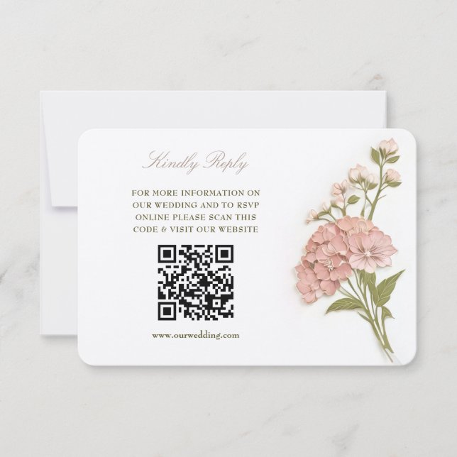 Elegant Pastel Floral Wedding RSVP Card (Front)