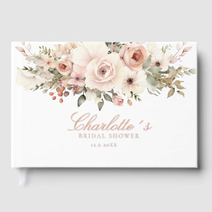 Elegant pastel flower bouquet Bridal Shower Guest Book