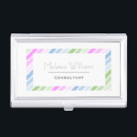 Elegant Pastel Frame Minimalist Personalised Business Card Holder<br><div class="desc">Simple and stylish business card case with elegant pastel frame and personalisation.</div>