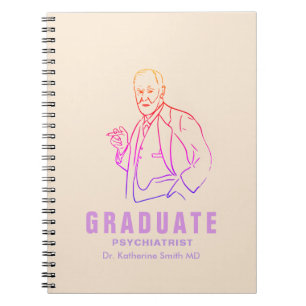 Elegant Pastel Freud-Themed Editable Medical Gradu Notebook
