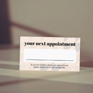 Elegant Pastel Geometric Bold Beauty Salon  Appointment Card
