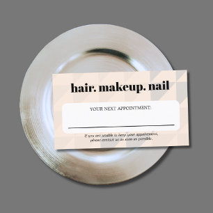 Elegant Pastel Geometric Bold Beauty Salon Appointment Card