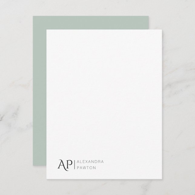Elegant Pastel Green Custom Name Personal Card (Front/Back)