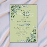 Elegant Pastel Green Flower Women's 40th Birthday 
