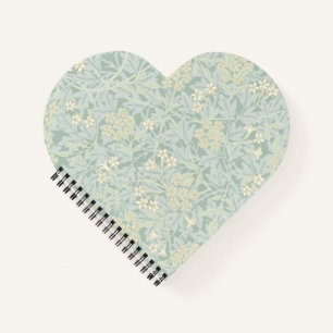Elegant Pastel Green Jasmine Floral Pattern Notebook