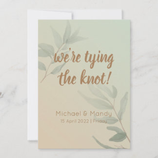 Elegant pastel greenery Save the Date Invitation