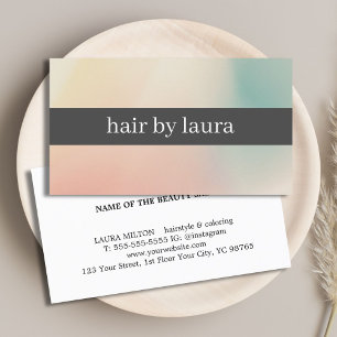 Elegant Pastel Grey Stripe Hair Salon Business Card